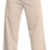 Femiss Women's Beige Wide Leg Trousers – High Waisted Tailored Relaxed Fit Office Work Pants
