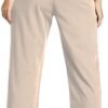 Femiss Women's Beige Wide Leg Trousers – High Waisted Tailored Relaxed Fit Office Work Pants