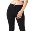 Women's Skinny Stretch Trousers – Black | Smart Casual Office & School Uniform Pants with Pockets