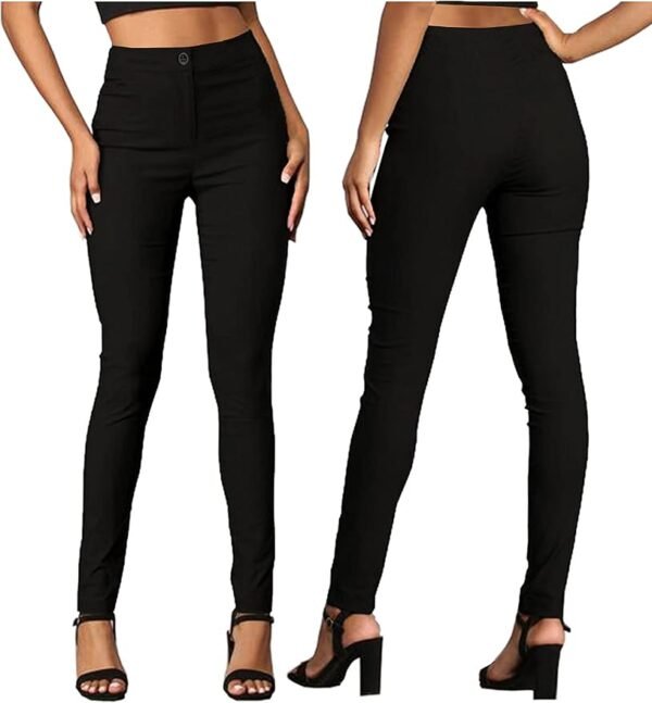 Femiss Women's Black Skinny School & Office Trousers – Stretch Slim Fit Work Pants