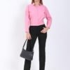 Femiss Women's Black Straight Leg Trousers – High Waisted Stretch School & Office Work Pants