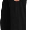 Femiss Women's Black Stripe Wide Leg Trousers – High Waisted Tailored Relaxed Fit Office Work Pants