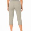 Women's Cropped Trousers with Elasticated Waist – Beige | Soft Stretch Capri 3/4 Summer Pants with Pockets