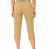 Women's Cropped Trousers with Elasticated Waist – Camel | Soft Stretch Capri 3/4 Summer Pants with Pockets