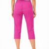 Women's Cropped Trousers with Elasticated Waist – Cerise Pink | Soft Stretch Capri 3/4 Summer Pants with Pockets