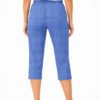 Women's Cropped Trousers with Elasticated Waist – Denim | Soft Stretch Capri 3/4 Summer Pants with Pockets