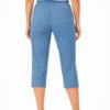 Women's Cropped Trousers with Elasticated Waist – Indigo | Soft Stretch Capri 3/4 Summer Pants with Pockets