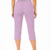 Women's Cropped Trousers with Elasticated Waist – Lilac | Soft Stretch Capri 3/4 Summer Pants with Pockets