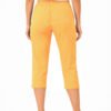 Women's Cropped Trousers with Elasticated Waist – Mustard | Soft Stretch Capri 3/4 Summer Pants with Pockets