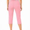 Women's Cropped Trousers with Elasticated Waist – Dusty Pink | Soft Stretch Capri 3/4 Summer Pants with Pockets
