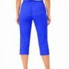 Women's Cropped Trousers with Elasticated Waist – Royal Blue | Soft Stretch Capri 3/4 Summer Pants with Pockets