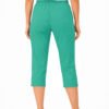 Women's Cropped Trousers with Elasticated Waist – Teal | Soft Stretch Capri 3/4 Summer Pants with Pockets