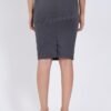 Women's Grey Pencil Midi Skirt – Stretch Bodycon Work & School Uniform Skirt