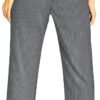 Femiss Women's Grey Stripe Wide Leg Trousers – High Waisted Tailored Relaxed Fit Office Work Pants