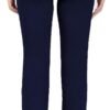 Femiss Women's Navy Blue Straight Leg Trousers – High Waisted Stretch School & Office Work Pants