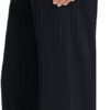 Femiss Women's Navy Stripe Wide Leg Trousers – High Waisted Tailored Relaxed Fit Office Work Pants