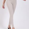 Women's Skinny Stretch Trousers – Stone | Smart Casual Office & School Uniform Pants with Pockets