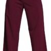 Femiss Women's Wine Wide Leg Trousers – High Waisted Tailored Relaxed Fit Office Work Pants