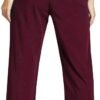 Femiss Women's Wine Wide Leg Trousers – High Waisted Tailored Relaxed Fit Office Work Pants